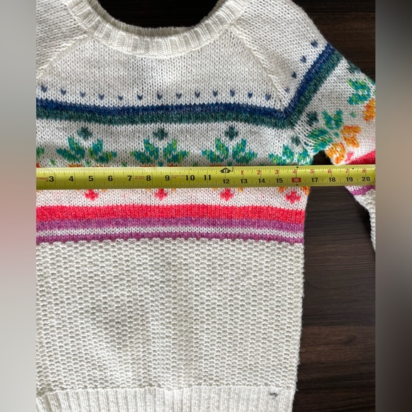 Wool Mohair American Eagle snowflake holiday Nordic Fair Isle Rainbow Womens XS - Picture 4 of 5